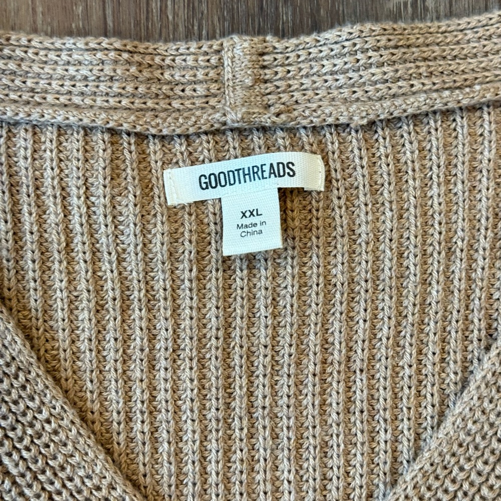 Goodthreads Beige Ribbed Knit Sweater - Picture 2 of 2